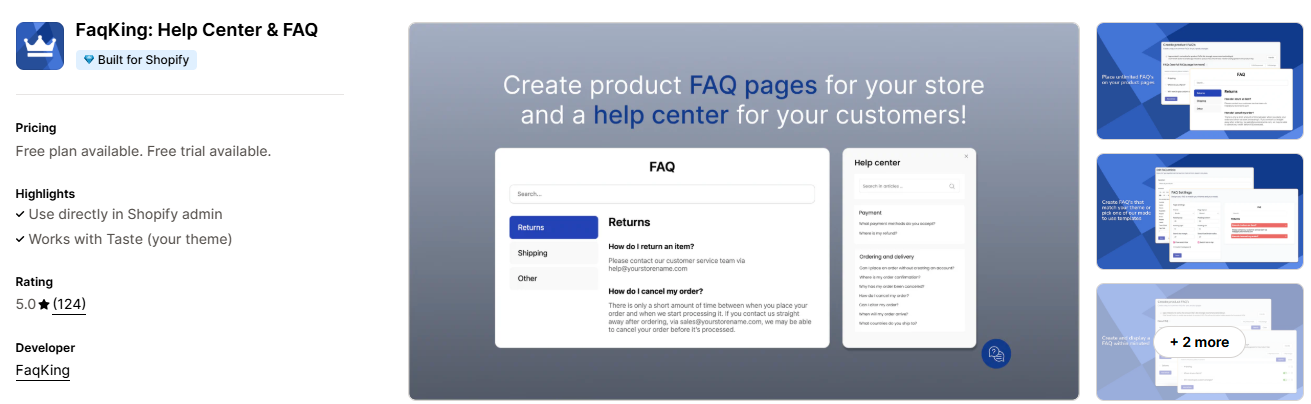 #5. FaqKing: Help Center & FAQ
